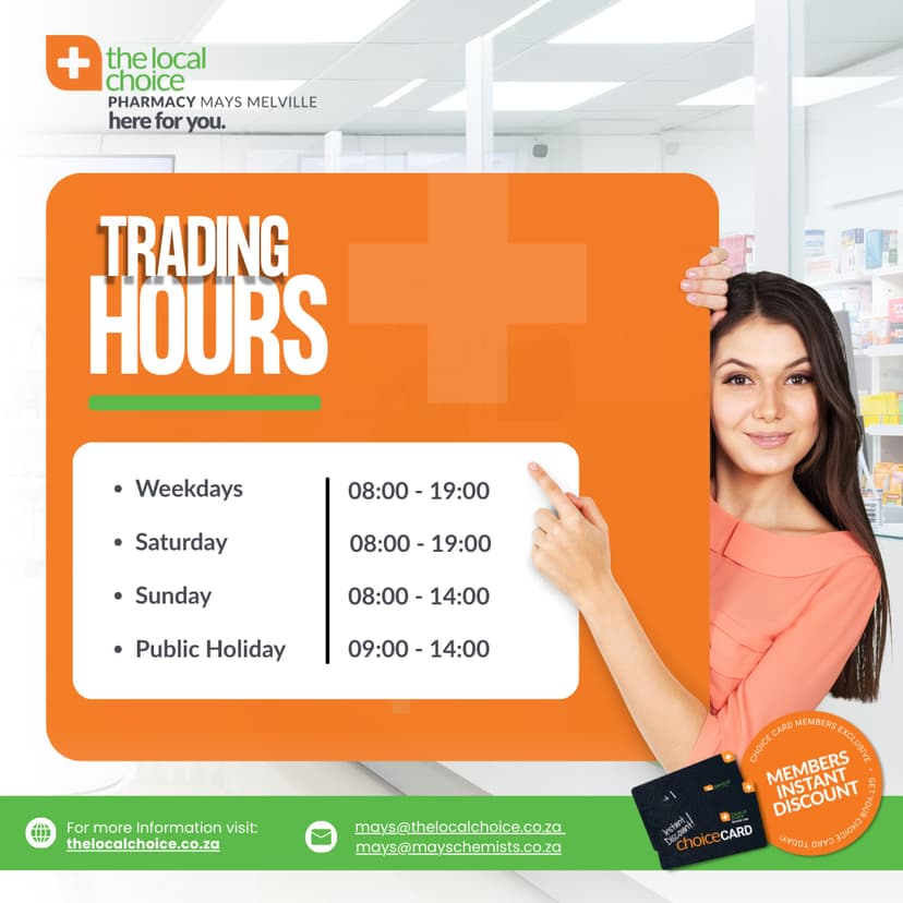 A woman holding a sign that says trading hours