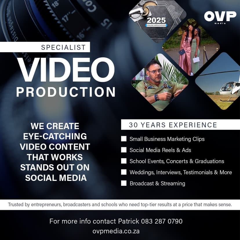 A flyer for a video production company