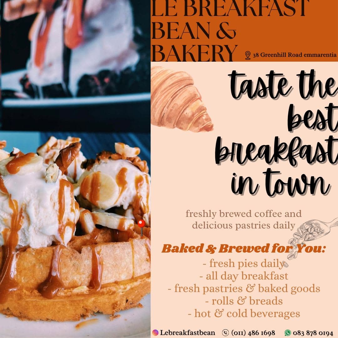A poster advertising a breakfast in town