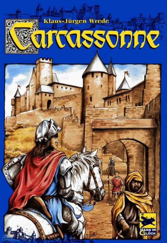 A picture of a man on a horse in front of a castle