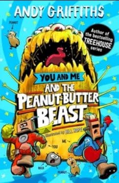 A picture of a cartoon character with the title you and me and the peanut butter